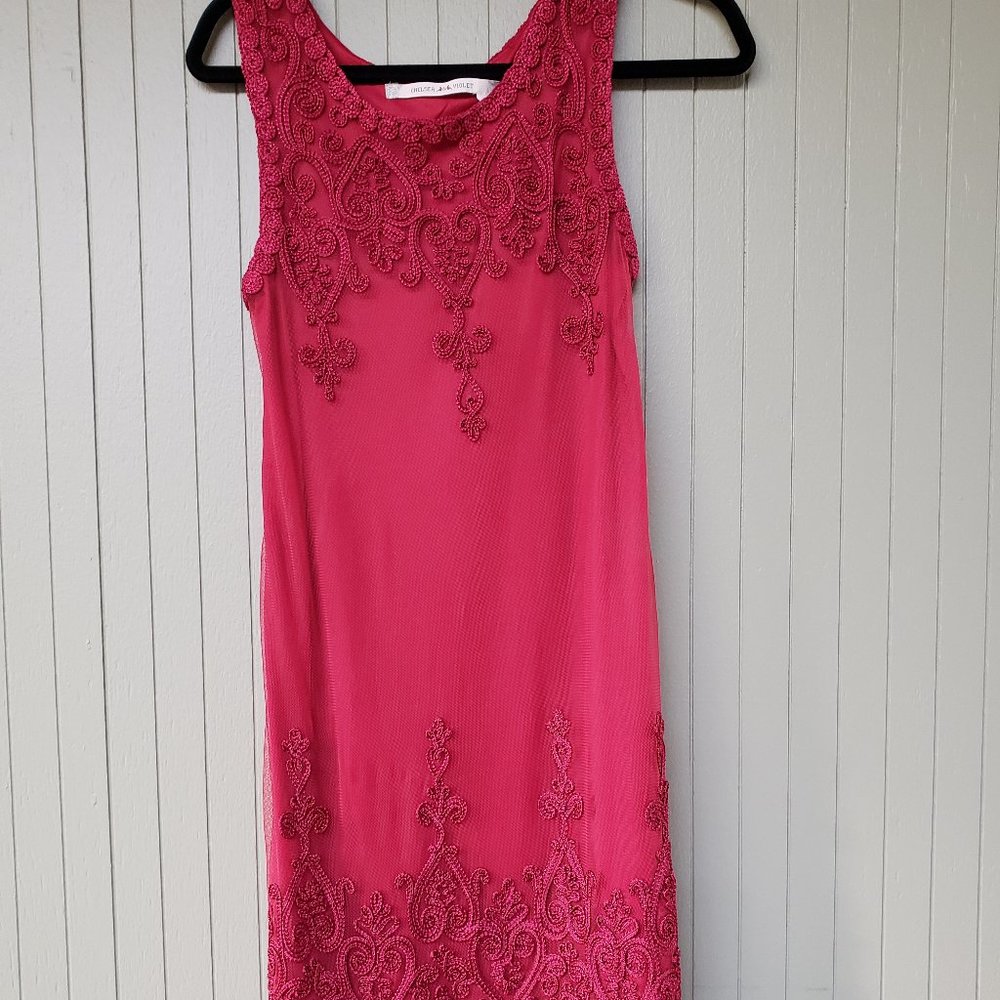 Chelsea & Violet Embroderied Red Garnet dress NWT